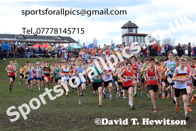Junior Boys 2024 English Schools Cross Country Champs., Pontefract, March 16th.  Photo: David T. Hewitson/Sports for All Pics